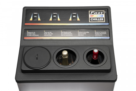 Preview: 3 bottle countertop Fast Chiller Preview: Fast Chiller TT2 bottle blast freezer top view with 2 bottles