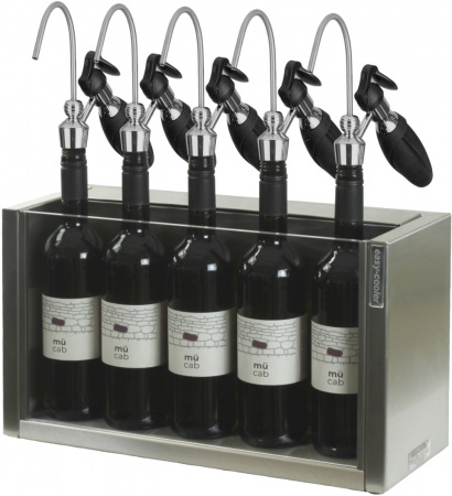 easy-cooler inox with 5 Wikeeps wine dispenser