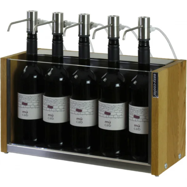 easy-cooler mit 5 VAV Dispenser, Eiche massiv