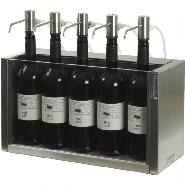 wine display with 5 Altavinis wine dispenser
