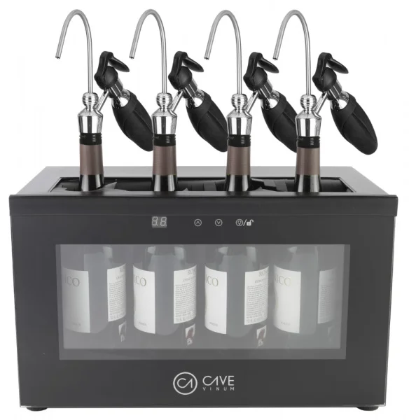 open wine cooler with 4 dispenser