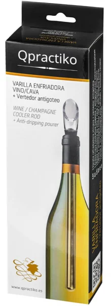 Wine cooler rod with pourer